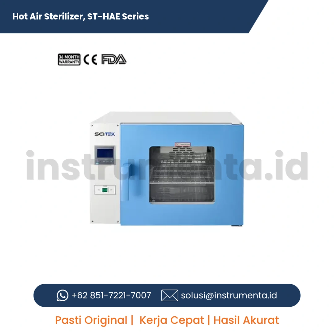 Industrial Heavy Duty Hot Air Sterilizer Scitek ST-HAE Series Oven Sterilisasi Panas Kering Laboratorium dan Farmasi